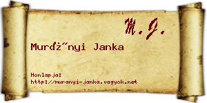 Murányi Janka névjegykártya